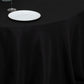 132" Fire Retardant Black Tablecloth Seamless Premium Polyester Round Table Cover for 6 Foot Tables With Floor-Length Drop