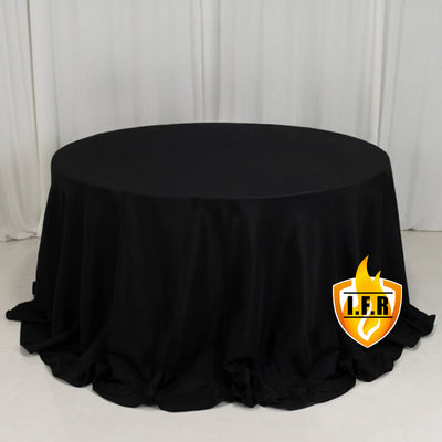 Premium Black Round Tablecloth