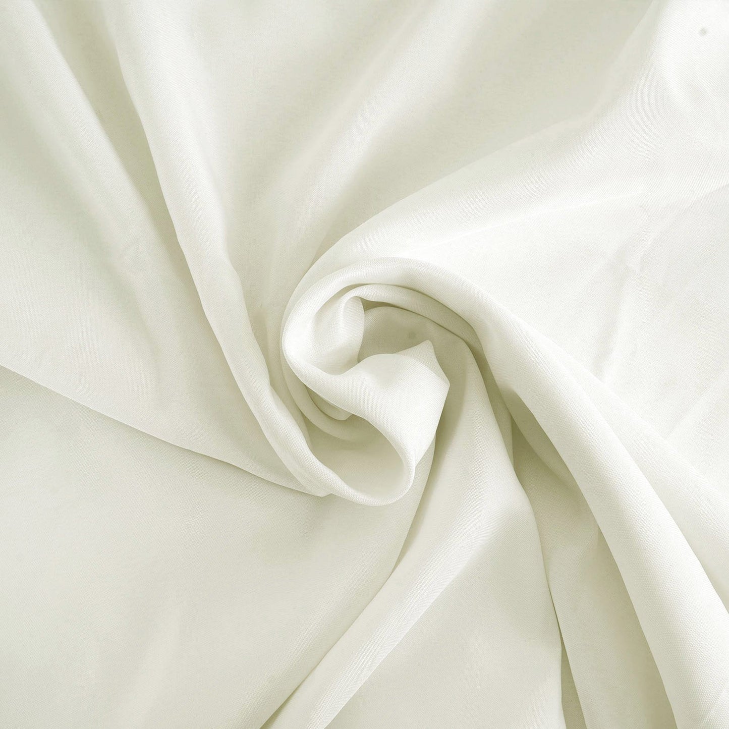 Ivory fire retardant tablecloth for 6 foot tables, seamless polyester.
