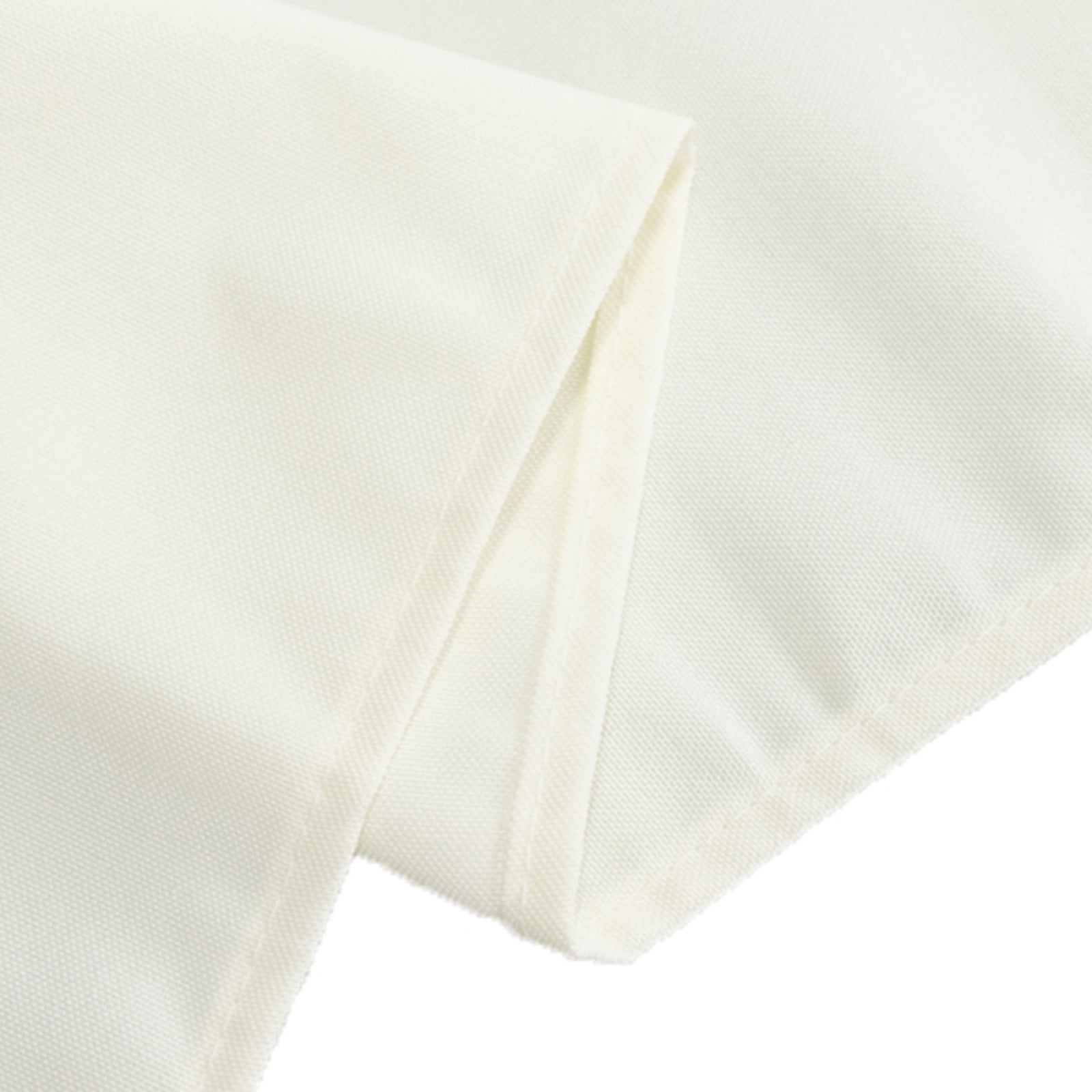 Ivory fire retardant tablecloth in premium polyester fabric.