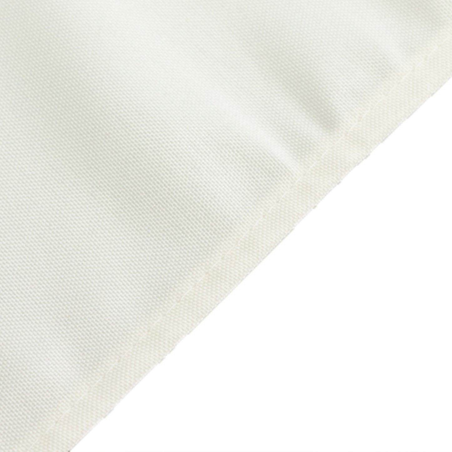 Ivory fire retardant polyester tablecloth for rectangular tables.
