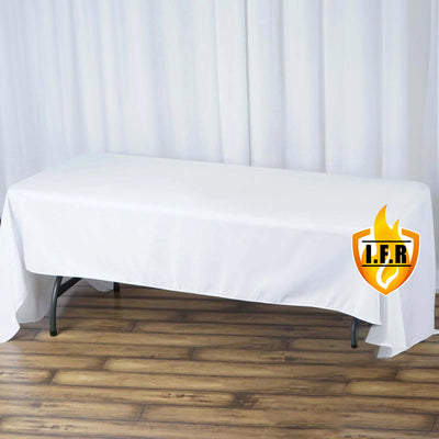 Premium White Polyester Rectangular Tablecloth