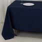 72"x120" Fire Retardant Navy Blue Tablecloth Premium Polyester Rectangular Table Cover