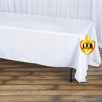 Premium White Polyester Rectangular Tablecloth