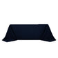 90"x132" Fire Retardant Navy Blue Tablecloth Seamless Premium Polyester Rectangular Table Cover for 6 Foot Table With Floor-Length Drop