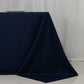 90"x132" Fire Retardant Navy Blue Tablecloth Seamless Premium Polyester Rectangular Table Cover for 6 Foot Table With Floor-Length Drop