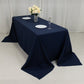 90"x132" Fire Retardant Navy Blue Tablecloth Seamless Premium Polyester Rectangular Table Cover for 6 Foot Table With Floor-Length Drop