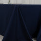 90"x132" Fire Retardant Navy Blue Tablecloth Seamless Premium Polyester Rectangular Table Cover for 6 Foot Table With Floor-Length Drop