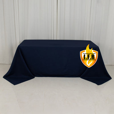 Premium Navy Blue Polyester Rectangular Tablecloth