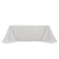 90"x132" Fire Retardant White Tablecloth Seamless Premium Polyester Rectangular Table Cover for 6 Foot Table With Floor-Length Drop