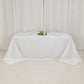 90"x132" Fire Retardant White Tablecloth Seamless Premium Polyester Rectangular Table Cover for 6 Foot Table With Floor-Length Drop