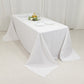 90"x132" Fire Retardant White Tablecloth Seamless Premium Polyester Rectangular Table Cover for 6 Foot Table With Floor-Length Drop