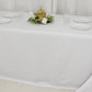 90"x132" Fire Retardant White Tablecloth Seamless Premium Polyester Rectangular Table Cover for 6 Foot Table With Floor-Length Drop