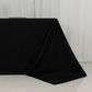 90"x156" Fire Retardant Black Tablecloth Seamless Premium Polyester Rectangular Table Cover for 8 Foot Table With Floor-Length Drop