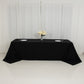 90"x156" Fire Retardant Black Tablecloth Seamless Premium Polyester Rectangular Table Cover for 8 Foot Table With Floor-Length Drop