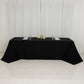 90"x156" Fire Retardant Black Tablecloth Seamless Premium Polyester Rectangular Table Cover for 8 Foot Table With Floor-Length Drop