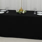 90"x156" Fire Retardant Black Tablecloth Seamless Premium Polyester Rectangular Table Cover for 8 Foot Table With Floor-Length Drop