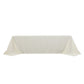 90"x156" Fire Retardant Ivory Tablecloth Seamless Premium Polyester Rectangular Table Cover for 8 Foot Table With Floor-Length Drop