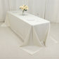 90"x156" Fire Retardant Ivory Tablecloth Seamless Premium Polyester Rectangular Table Cover for 8 Foot Table With Floor-Length Drop