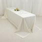 90"x156" Fire Retardant Ivory Tablecloth Seamless Premium Polyester Rectangular Table Cover for 8 Foot Table With Floor-Length Drop
