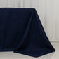 90"x156" Fire Retardant Navy Blue Tablecloth Seamless Premium Polyester Rectangular Table Cover for 8 Foot Table With Floor-Length Drop