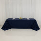 90"x156" Fire Retardant Navy Blue Tablecloth Seamless Premium Polyester Rectangular Table Cover for 8 Foot Table With Floor-Length Drop