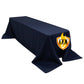 90"x156" Fire Retardant Navy Blue Tablecloth Seamless Premium Polyester Rectangular Table Cover for 8 Foot Table With Floor-Length Drop