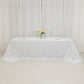 90"x156" Fire Retardant White Tablecloth Seamless Premium Polyester Rectangular Table Cover for 8 Foot Table With Floor-Length Drop