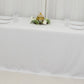 90"x156" Fire Retardant White Tablecloth Seamless Premium Polyester Rectangular Table Cover for 8 Foot Table With Floor-Length Drop