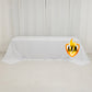90"x156" Fire Retardant White Tablecloth Seamless Premium Polyester Rectangular Table Cover for 8 Foot Table With Floor-Length Drop