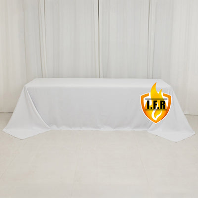 Premium White Polyester Rectangular Tablecloth