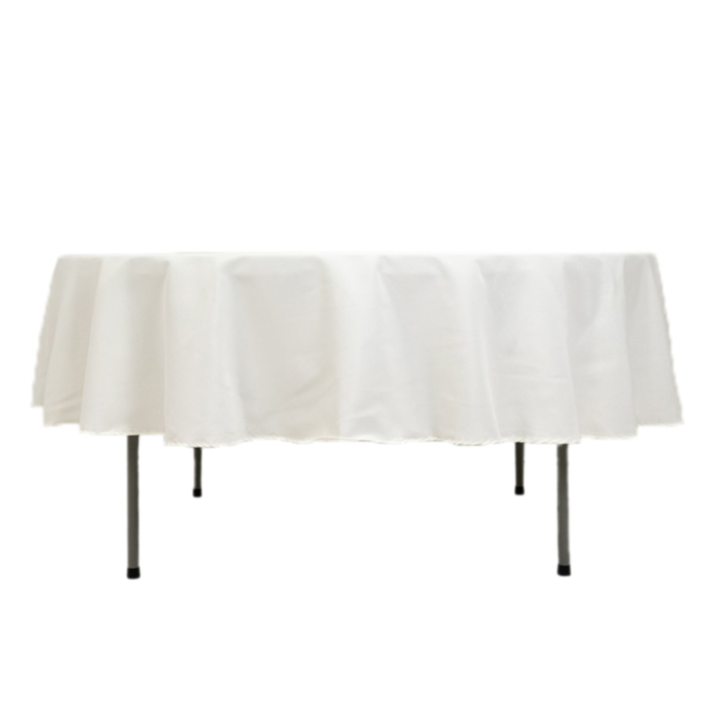 90" Ivory Fire Retardant Tablecloth Premium Polyester Round Table Cover