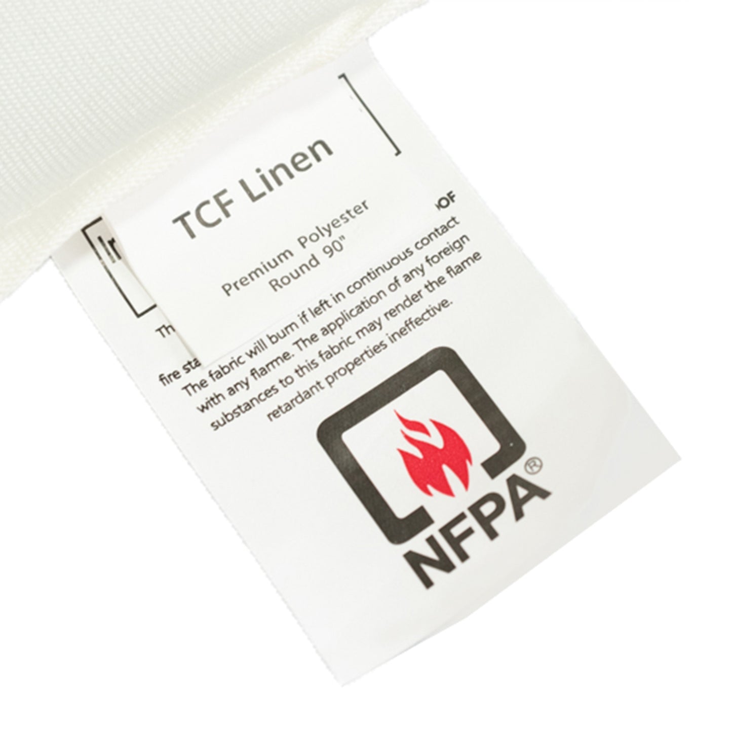 90" Ivory Fire Retardant Tablecloth Premium Polyester Round Table Cover