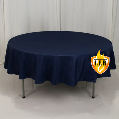 Premium Navy Blue Round Tablecloth