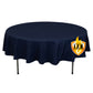 90" Navy Blue Fire Retardant Tablecloth Premium Polyester Round Table Cover