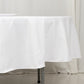90" White Fire Retardant Tablecloth Premium Polyester Round Table Cover