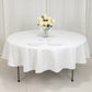 90" White Fire Retardant Tablecloth Premium Polyester Round Table Cover