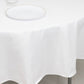 90" White Fire Retardant Tablecloth Premium Polyester Round Table Cover