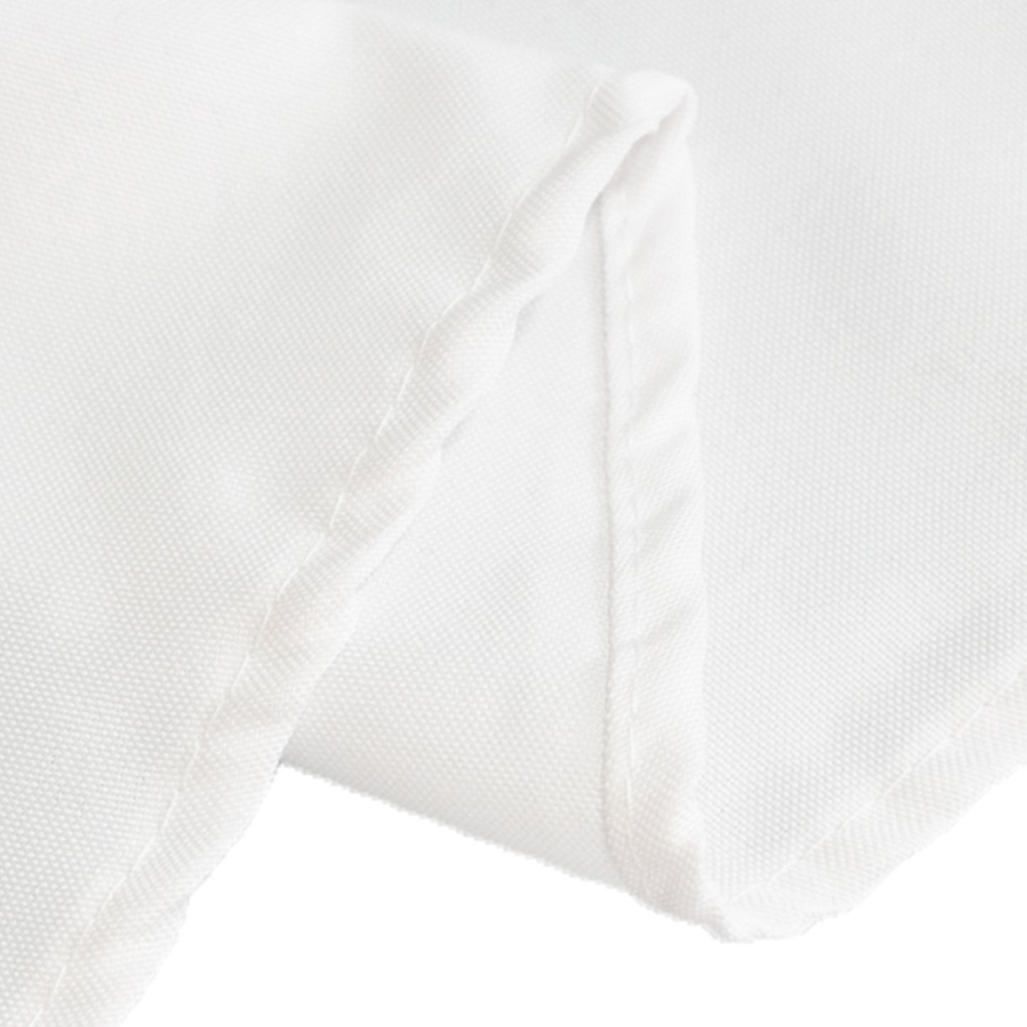 90" White Fire Retardant Tablecloth Premium Polyester Round Table Cover