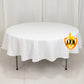 90" White Fire Retardant Tablecloth Premium Polyester Round Table Cover
