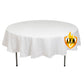 90" White Fire Retardant Tablecloth Premium Polyester Round Table Cover