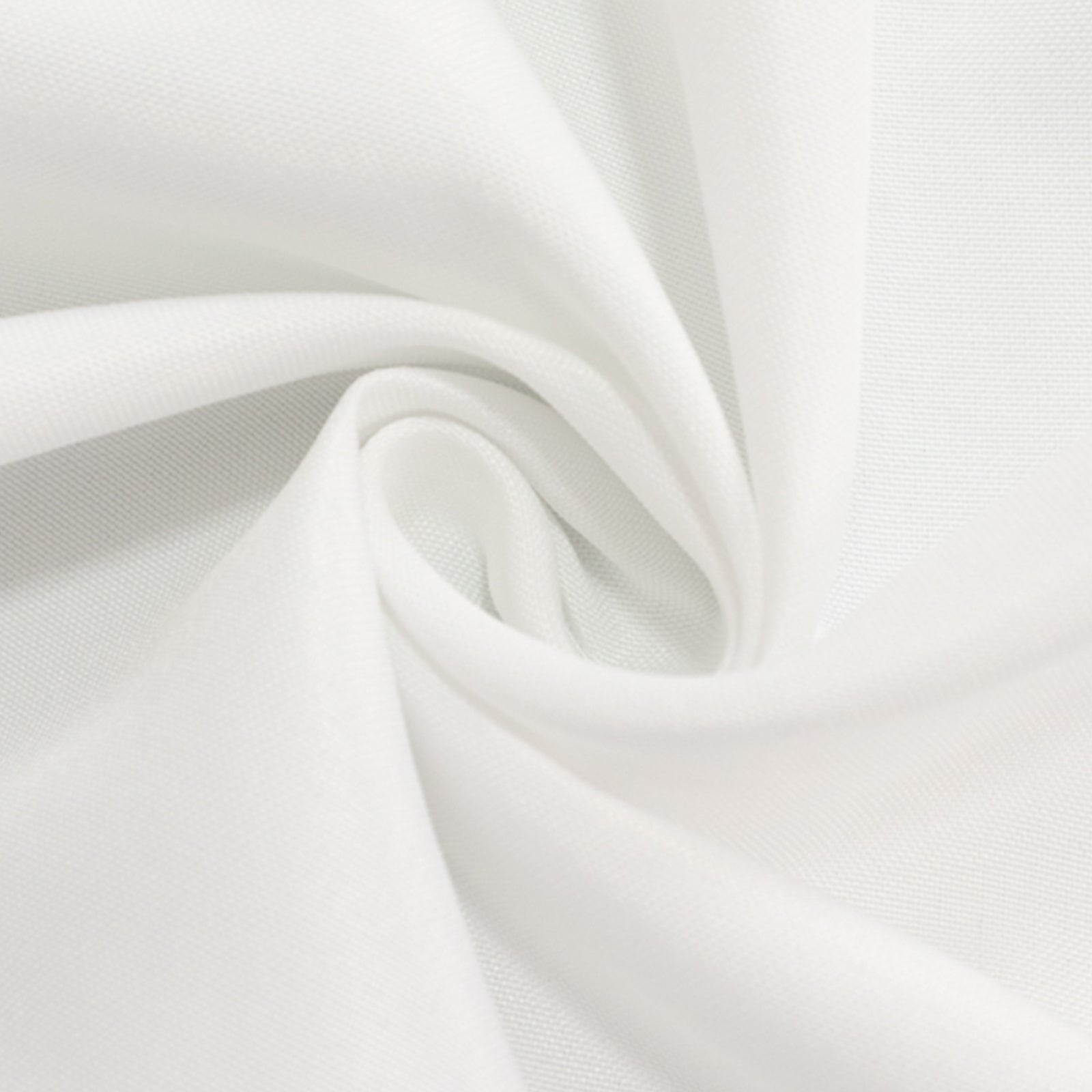White fitted tablecloth for 96"x30" tables, made of premium fire-retardant polyester.