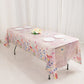 5 Pack Blush Rectangle Disposable Tablecloths with Butterfly Floral Print, PVC Waterproof Plastic Table Covers - 54"x108"