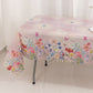 5 Pack Blush Rectangle Disposable Tablecloths with Butterfly Floral Print, PVC Waterproof Plastic Table Covers - 54"x108"