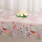 5 Pack Blush Rectangle Disposable Tablecloths with Butterfly Floral Print, PVC Waterproof Plastic Table Covers - 54"x108"