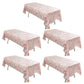 5 Pack Blush Rectangle Disposable Tablecloths with Butterfly Floral Print, PVC Waterproof Plastic Table Covers - 54"x108"
