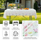 5 Pack White Green Summer Floral Rectangle Plastic Table Covers, PVC Waterproof Disposable Tablecloths with Wild Flowers Butterfly Print - 54"x108"