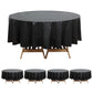 5 Pack Black Round Plastic Table Covers, 84" PVC Waterproof Disposable Tablecloths