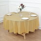 5 Pack Gold Round Plastic Table Covers, 84" PVC Waterproof Disposable Tablecloths