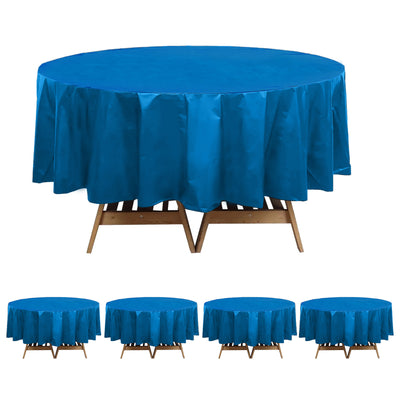 Navy Blue Round Plastic Table Covers